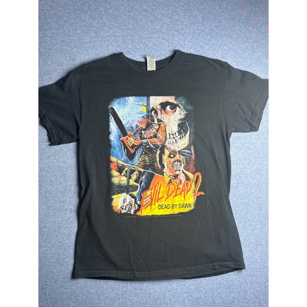 Evil Dead 2 Dead by Dawn Movie Graphic T-Shirt Mens Medium Black Gildan Horror